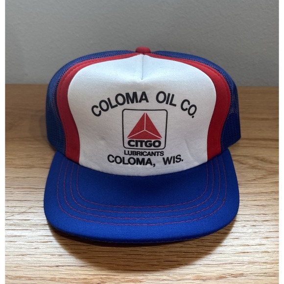 Vtg 1980s Citgo Lubricants Trucker Hat Cap SnapBack Coloma Oil Wisconsin NWOT - Picture 1 of 6